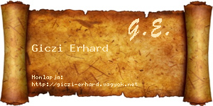 Giczi Erhard névjegykártya